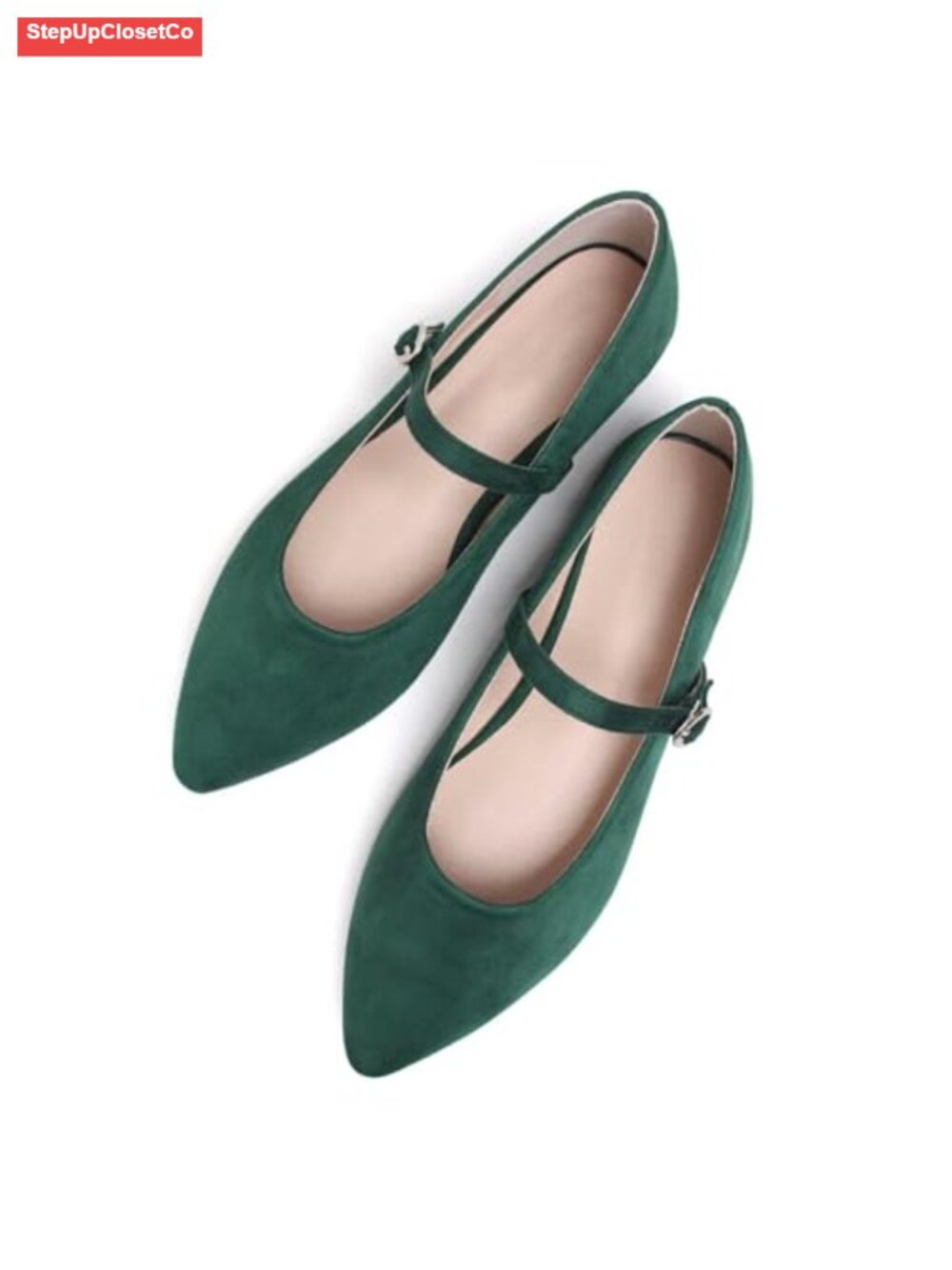 Stunner Women's Pointed Toe Bowtie Ankle Buckle Strap Mary Jane Flat Shoes